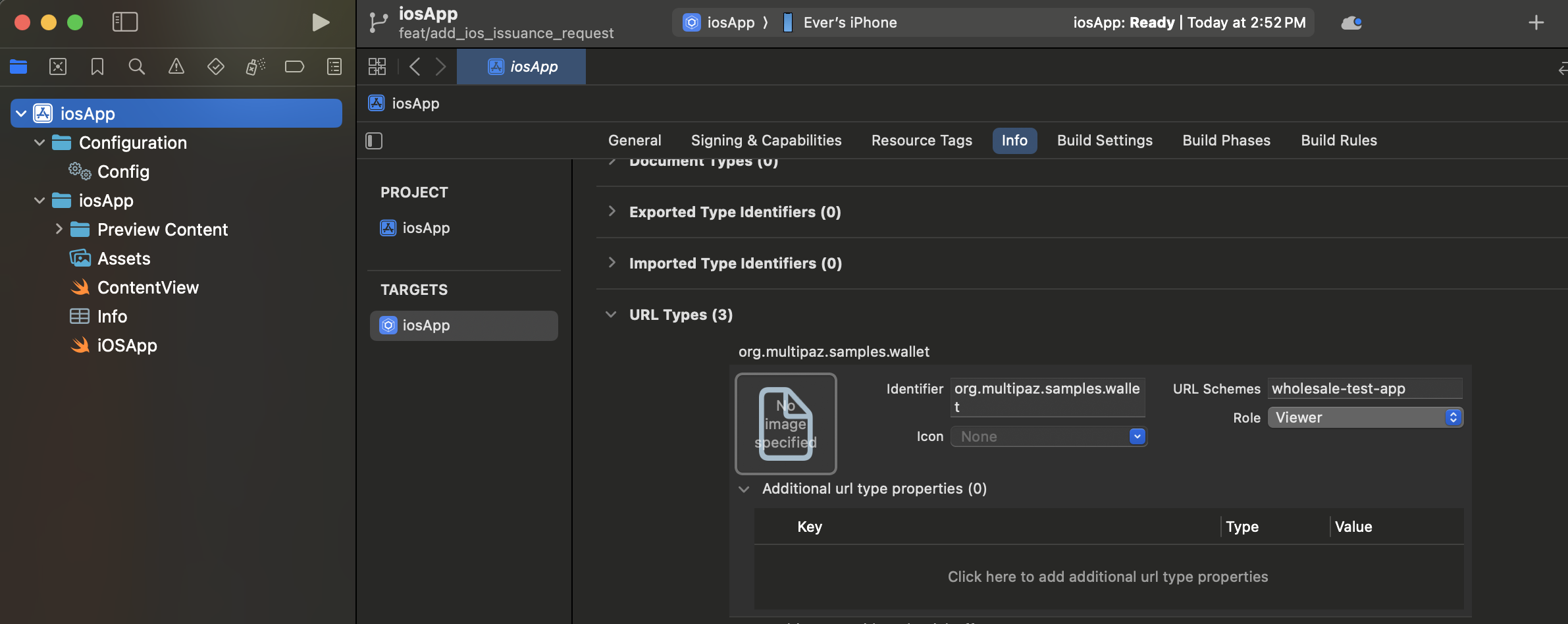 Xcode Info.plist URL Types Configuration